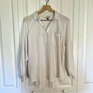 Women’s Long Sleeve Boyfriend Fit Linen Button Down Shirt Universal Thread